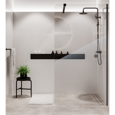 WALK IN FIX transparent shower wall, 8 mm MOLIS NATURE clear Round by MASSI | Various sizes