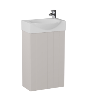 Mała szafka łazienkowa wisząca kaszmir lamelowe fronty 39 x 22 cm z umywalką z otworem CUSCO