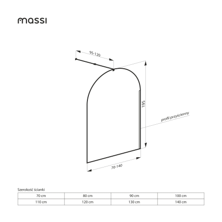 Ścianka MOLIS Clear Oval 70 cm– przestrzeń i lekkość w zaokrąglonej formie