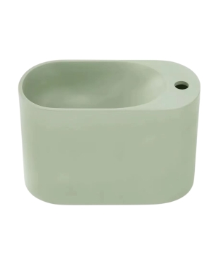 Umywalka z kamienia syntetycznego nablatowa / wisząca owalna zielona 45 x 22 cm OVELA Green