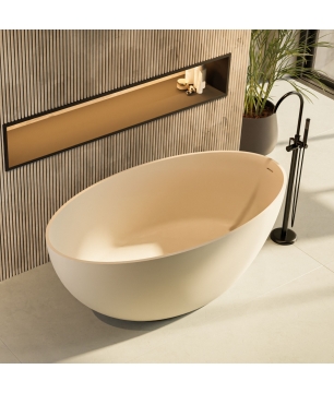 Wanna wolnostojąca KALMI Beige Matt – matowa elegancja w beżu