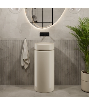 Umywalka RONA Beige Glow 85x40 – subtelna elegancja w beżu