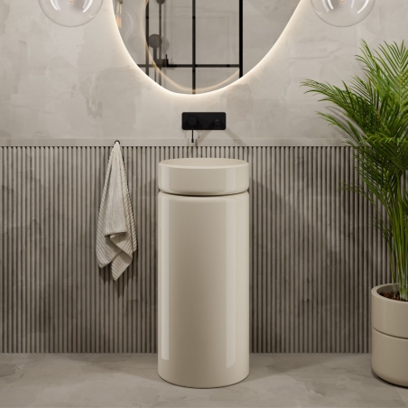 Umywalka RONA Beige Glow 85x40 – subtelna elegancja w beżu