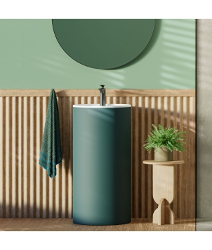 Umywalka KALMI Green Matt 87x44 – odważny kolor w matowym wykończeniu