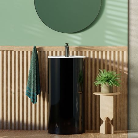 Umywalka KALMI Black Glow 87x44 – błysk elegancji w czerni