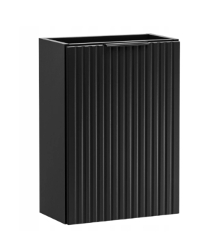 Szafka wisząca czarna ryflowane fronty z białą umywalką 40 x 22 cm ASTROS Black