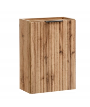 Szafka wisząca pod umywalkę w kolorze naturalnego drewna ryflowany front 40 x 22 cm ASTROS Light oak