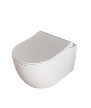 Miska WC wisząca LERA White – biała, bezkołnierzowa, z deską Slim