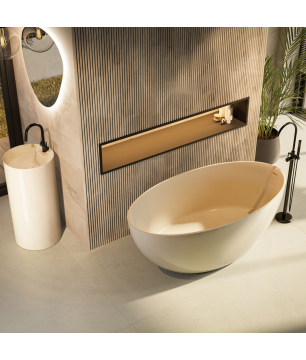 Zestaw łazienkowy KALMI Beige Glow – elegancja i ciepły odcień beżu