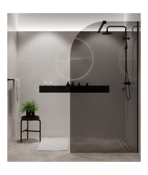 Ścianka MOLIS Grafit Moon – elegancka półokrągła forma w grafitowym szkle