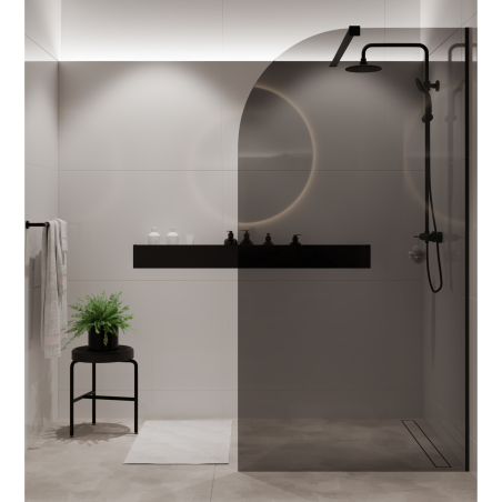 Ścianka MOLIS Grafit Moon – elegancka półokrągła forma w grafitowym szkle