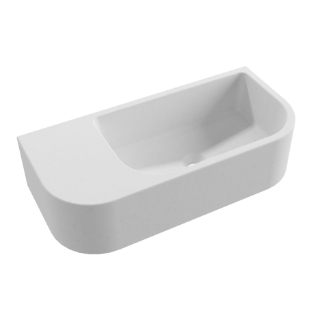 Massi Umywalka betonowa wisząca / nablatowa półokrągła z półką bez otworu na baterię 65 x 30 cm LARMO | różne kolory
