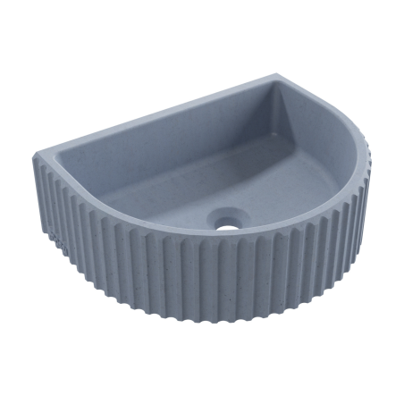 Wall-mounted / countertop semi-circular concrete washbasin without faucet hole 45 x 36 cm MUSLIN | Various colors