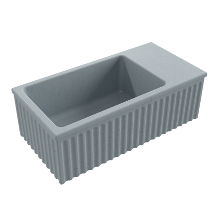 Massi Umywalka betonowa ryflowana nablatowa / wisząca prostokątna 60 x 30 cm WELLE | różne kolory