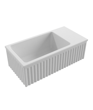 Massi Umywalka betonowa ryflowana nablatowa / wisząca prostokątna 60 x 30 cm WELLE | różne kolory