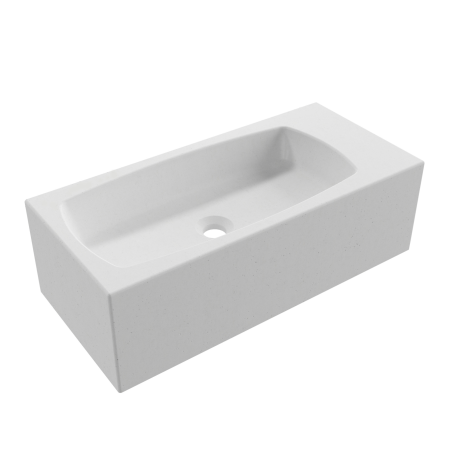 Massi Zestaw umywalka betonowa prostokątna bez otworu na baterię 65 x 30 cm z półką ZALM i konsola