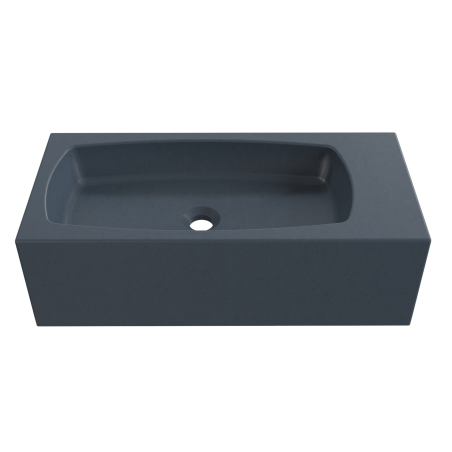 Wall-mounted / countertop rectangular concrete washbasin without faucet hole 65 x 30 cm with shelf ZALM | different colors