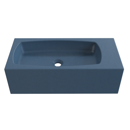Wall-mounted / countertop rectangular concrete washbasin without faucet hole 65 x 30 cm with shelf ZALM | different colors