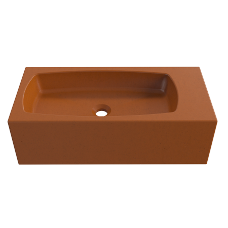 Wall-mounted / countertop rectangular concrete washbasin without faucet hole 65 x 30 cm with shelf ZALM | different colors