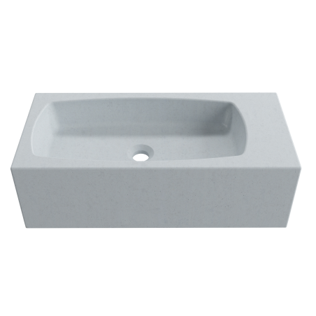 Wall-mounted / countertop rectangular concrete washbasin without faucet hole 65 x 30 cm with shelf ZALM | different colors