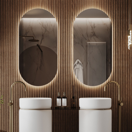 Lustro LED owalne Massi Platan – stylowe, bezramowe, nowoczesny design