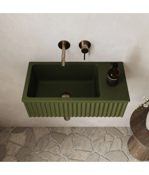 Grooved concrete washbasin...