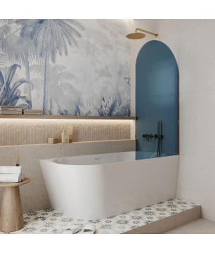 Odmień swoją łazienkę z parawanem MOLIS Oval Blue – styl i kolor w jednym