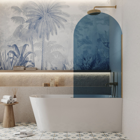 Odmień swoją łazienkę z parawanem MOLIS Oval Blue – styl i kolor w jednym