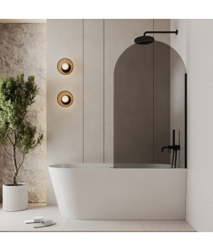 Parawan MOLIS Oval Graphite – stylowy grafit do nowoczesnej łazienki