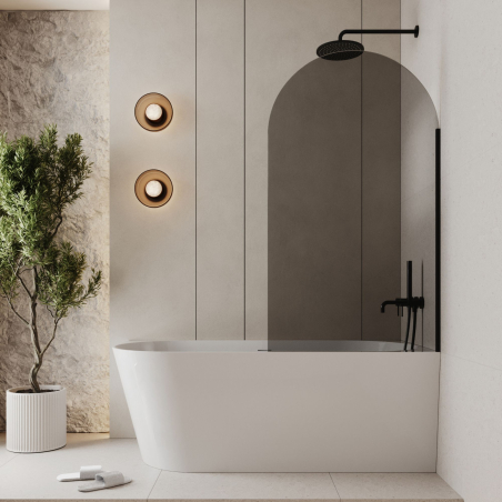 Parawan MOLIS Oval Graphite – stylowy grafit do nowoczesnej łazienki