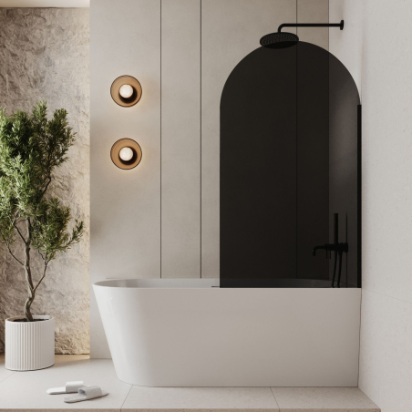 Parawan MOLIS Oval Black – nowoczesna czerń do eleganckiej łazienki