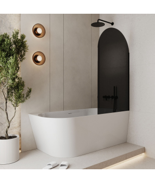 Parawan MOLIS Oval Black – nowoczesna czerń do eleganckiej łazienki