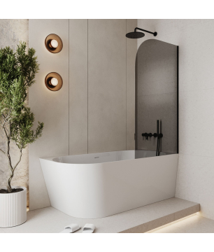 Parawan MOLIS Moon Graphite – stylowy grafit do nowoczesnej łazienki