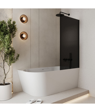 MOLIS Classic Black – stylowy parawan z czarnym szkłem