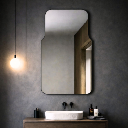 copy of Lustro o nieregularnym kształcie oszlifowane podświetlane 70 x 56 cm MERINGO LED