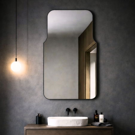 copy of Lustro o nieregularnym kształcie oszlifowane podświetlane 70 x 56 cm MERINGO LED