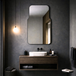 copy of Lustro o nieregularnym kształcie oszlifowane podświetlane 70 x 56 cm MERINGO LED