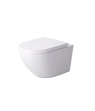 Miska WC wisząca bez kołnierzowa biała DECOS White z deską wolnoopadającą typu Duro