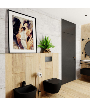 Miska WC wisząca DECOS czarny mat z deską wolnoopadającą Slim Duro MASSI