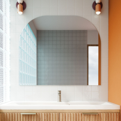 copy of Lustro o nieregularnym kształcie oszlifowane podświetlane 70 x 56 cm MERINGO LED