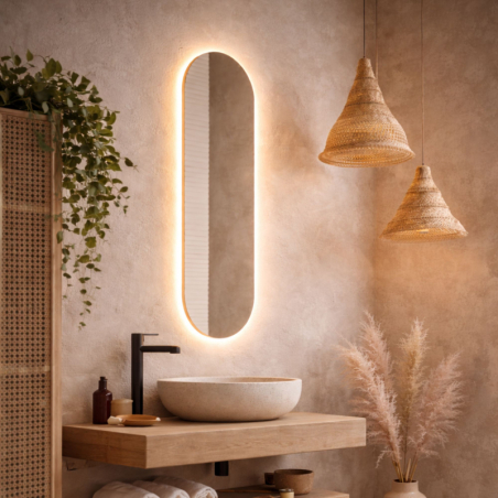 Lustro PLATAN Slim LED – organiczna forma, podświetlenie LED