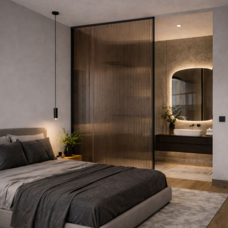 Ścianka walk-in ARTE WELLE XXL przezroczysta – ryflowane szkło