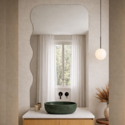Lustro WAVE Aura Half – falowany design, 3 kolory szkła