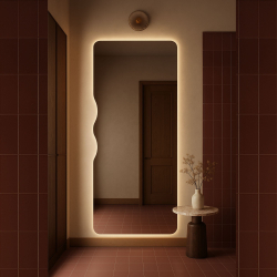 copy of Lustro o nieregularnym kształcie oszlifowane podświetlane 70 x 56 cm MERINGO LED