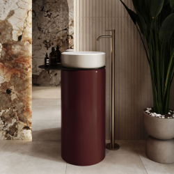 Umywalka RONA Duo Wine Red – RAL 3005, wolnostojąca