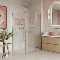 Brodzik RONA prostokątny 100 x 80 cm – biały i beżowy, mat i połysk