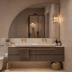 Lustro MOON Half Cut XXL – półokrągłe lustro bez LED