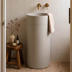 copy of Wall-mounted / countertop semi-circular concrete washbasin without faucet hole 45 x 36 cm MUSLIN | Various colors