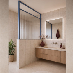 Ścianka ARTE WELLE Half – designerskie szkło i nowoczesna forma walk-in w ramie