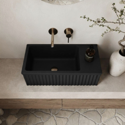copy of Grooved concrete washbasin countertop / wall-mounted rectangular 60 x 30 cm WELLE | Various colors